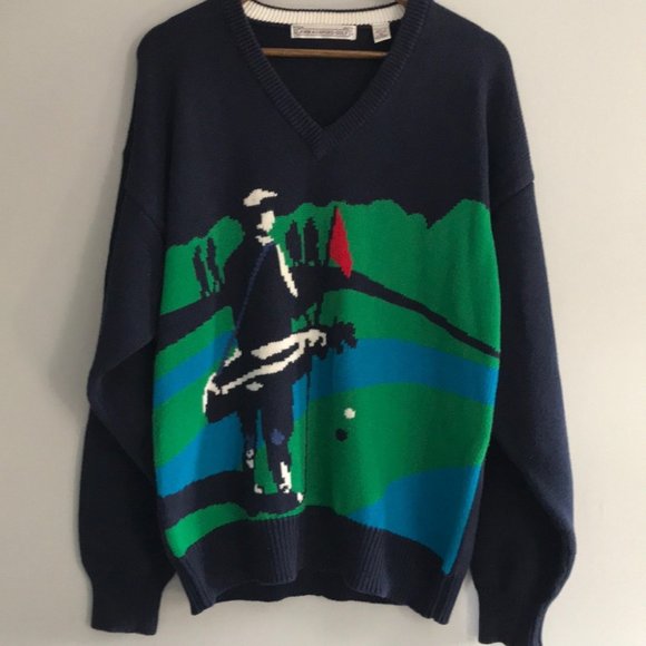John Ashford Other - John Ashford Golf Graphic Grandpacore, Classic, Whimsical Sweater Size XL